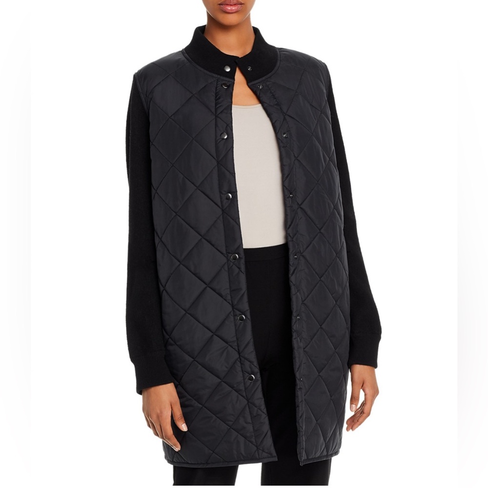 Eileen Fisher Mixed Media Stand Collar Jacket